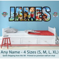 Personalised Name Wall Stickers/Decals Paw Patrol Childrens Boys Girls Nursery   112406955448